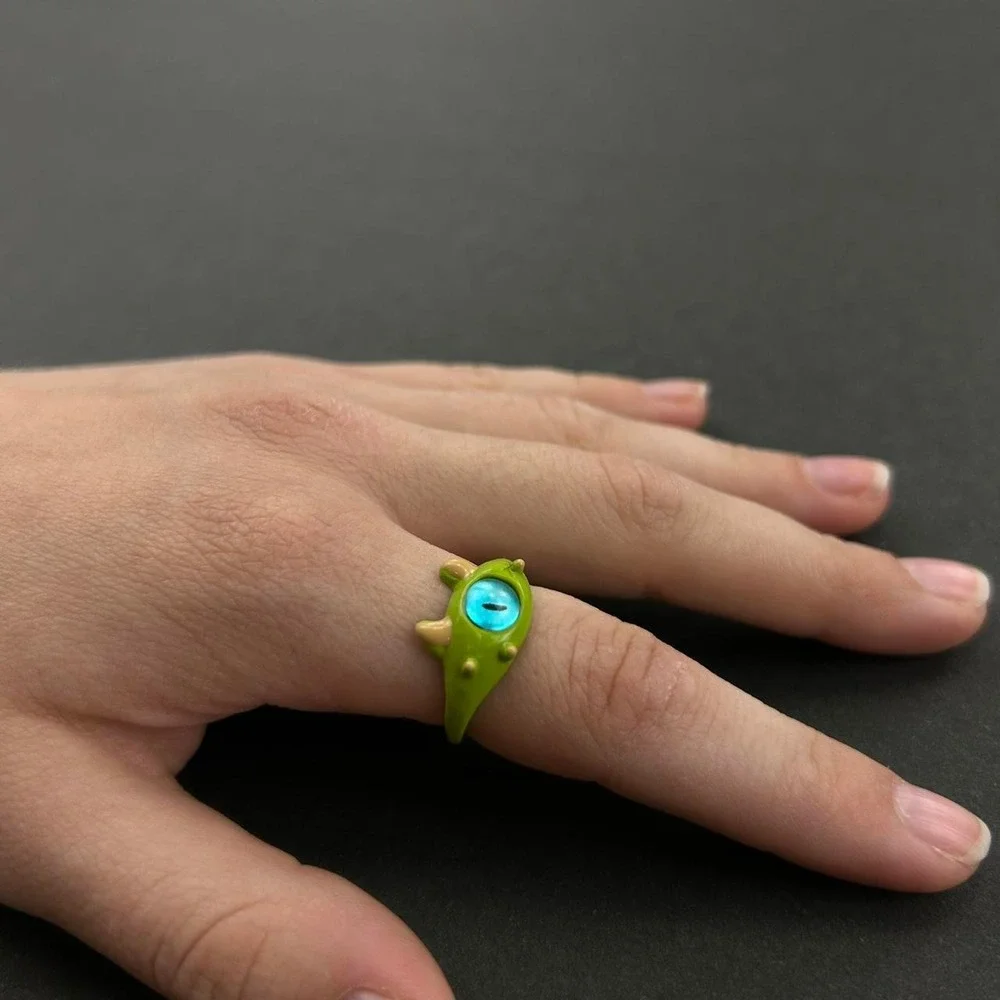 Vintage style green monster ring mike wazowski monsters inc